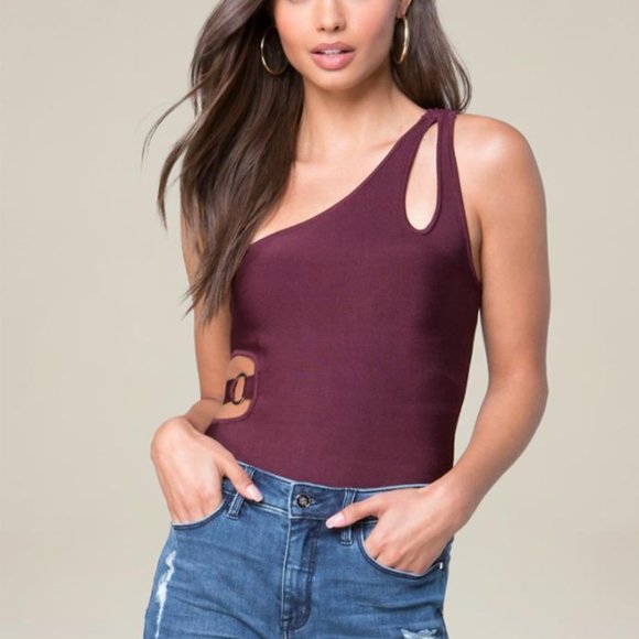 BEBE One shoulder knit bodysuit - Picture 1 of 4